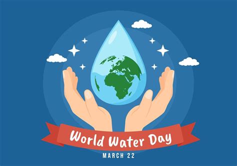 Día Mundial Del Agua El 5 De Marzo Ilustración Con Gota De Agua De La