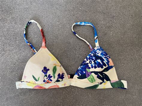 Triangl Neoprene Floral Multi Color Bikini Top Women S X Small Ebay