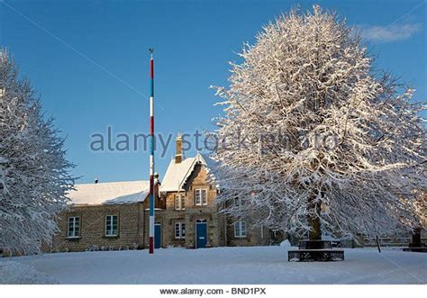 Winter On The Village Green In The Small Village Of Slingsby In North