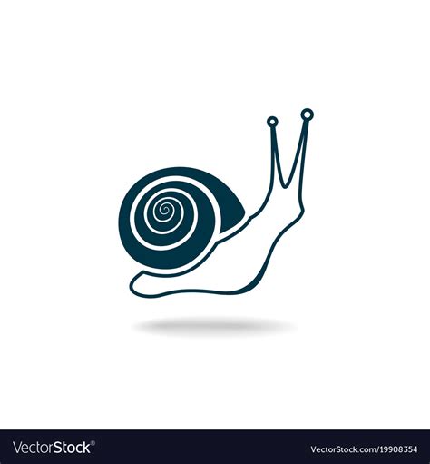 Snail Silhouette Isolated On White Background Vector Image