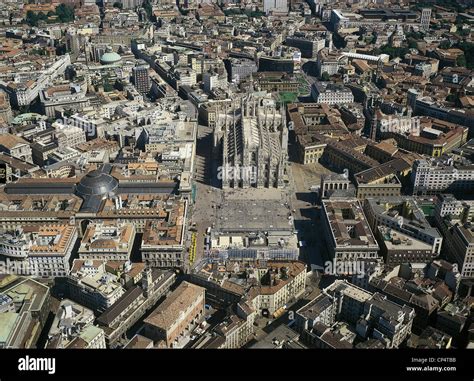 Lombardy Milan Cathedral Square Aerial View Stock Photo Alamy