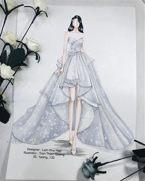 Bản vẽ phác thảo thời trang sketch fashion Trần Thiên Quang