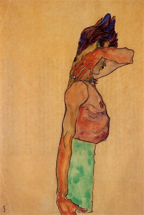 Standing Male Nude Painting Egon Schiele Oil Paintings