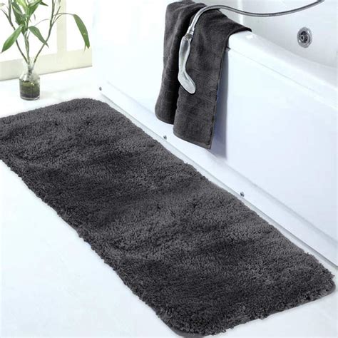 Walensee Dark Grey High Pile Bath Mat 24 X 60 Extra