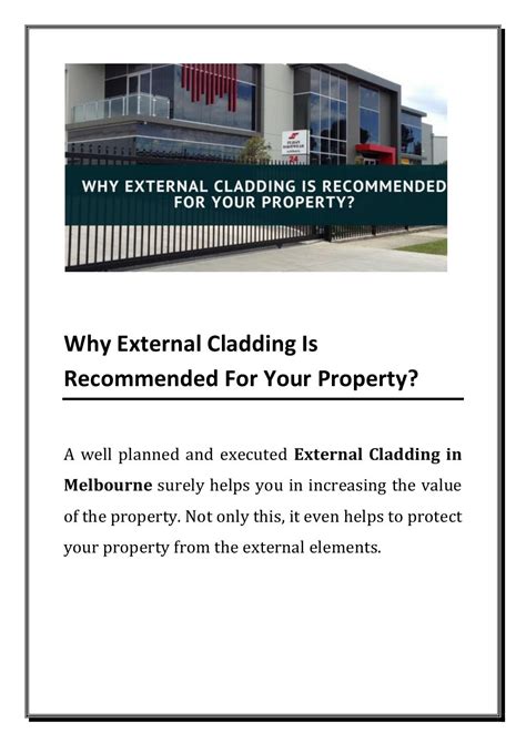 Why External Cladding Is Recommended For Your Property?