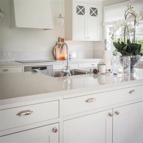 Bespoke Silestone White Marble Quartz Worktop Howdens