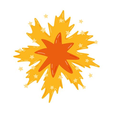 Cute hand drawn exploding star with twinkles clipart in simple cartoon ...