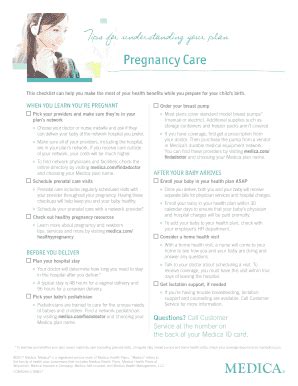 Fillable Online Pregnancy Care Fax Email Print Pdffiller