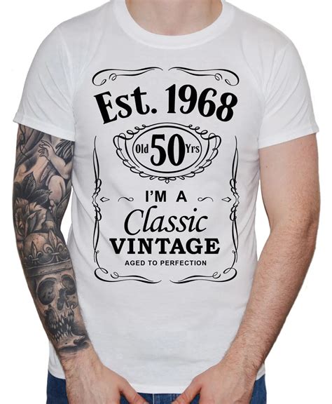 2019 New Cool Tee Shirt Mens 50th Birthday T Shirt Est 1968 Vintage