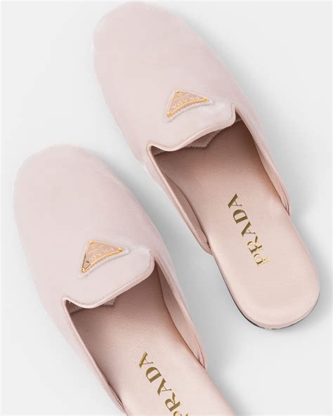 Water Lily Velvet Slippers Prada