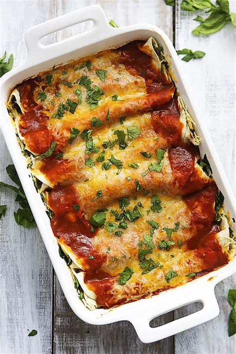 Cheesy Spinach Enchiladas Creme De La Crumb