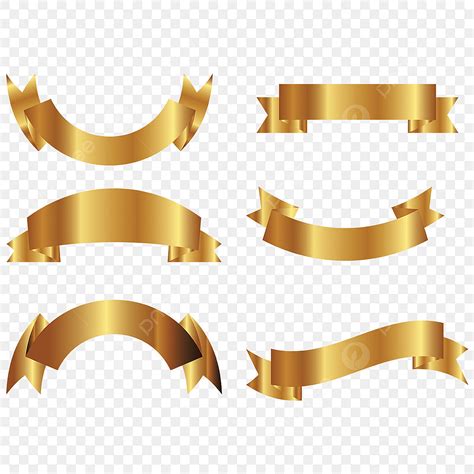 Gold Ribbon Banner Vector Clipart