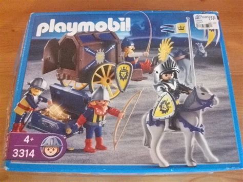 PLAYMOBIL CHEVALIERS CHEVAL trésor et charrette 3314 EUR 34 58