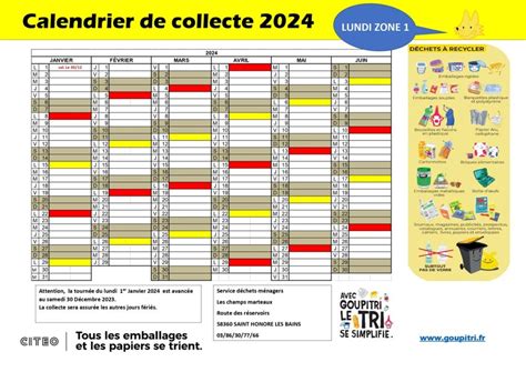 Les Calendriers De Collecte 2024 Sont Disponibles