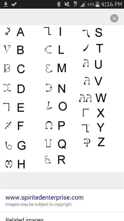 Enochian Angelic Language Alphabet Supernatural Amino