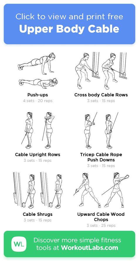 Upper Body Cable Click To View And Print This Illustrated Exercise