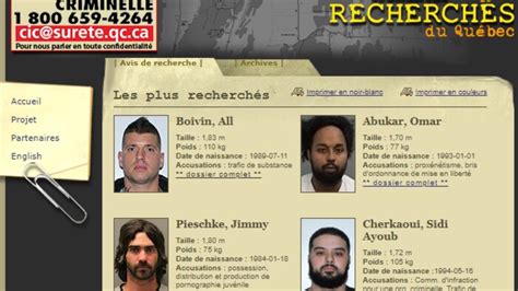 All Boivin Sur La Liste Des Dix Criminels Les Plus Recherchés Du Québec