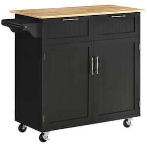 Runesay Black Rubberwood Folding Cable Countertop 39 8 In W Kitchen