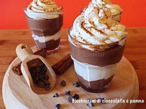 BICCHIERINI DI CIOCCOLATA E PANNA SENZA LATTICINI Cioccolato Dolci