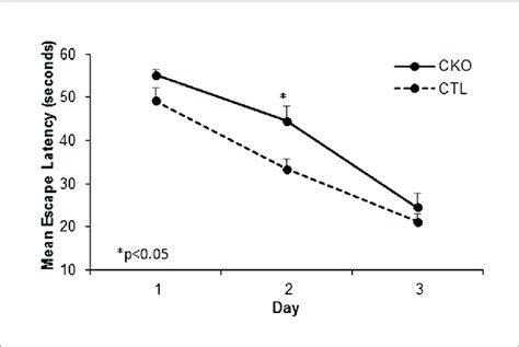 Results Of The Morris Water Maze Mwm Cumulative Escape Latency In