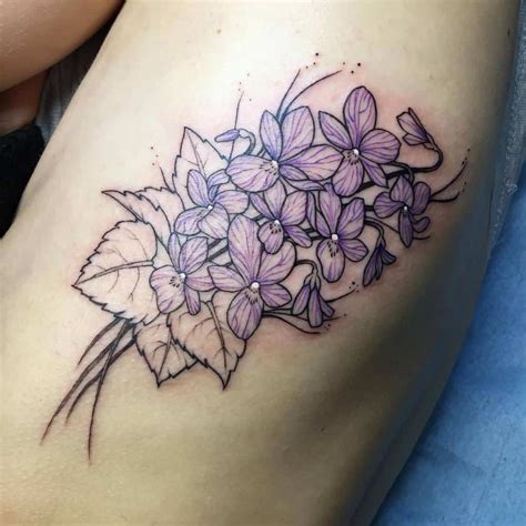 Purple Flower Design Tattoo