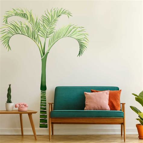 Royal Palm Tree Stencil Large Wall Stencils Instead Of Etsy Australia