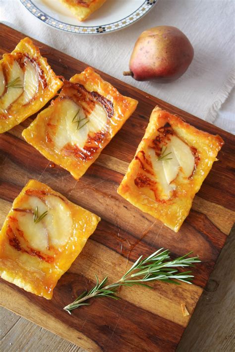 Upside Down Pear Puff Pastry Tarts