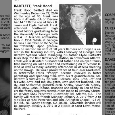 Obituary For Frank Hood Bartlett Hood Aged Newspapers