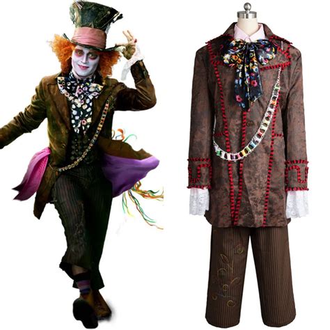 (In Stock)Johnny Depp Cosplay Mad Hatter Costume Adult Men Alice In ...