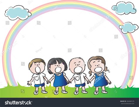 Kids Rainbow Background Stock Vector (Royalty Free) 284484125 ...