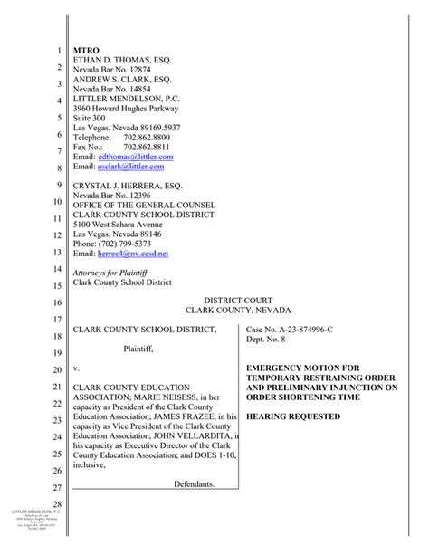 2023 09 11 Emergency Motion For Temporary Restraining Order And Preliminary Injunction Ost