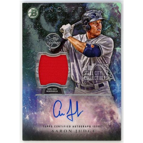 Aaron Judge Bowman Inception Baseball Autograph Rookie Jersey Card