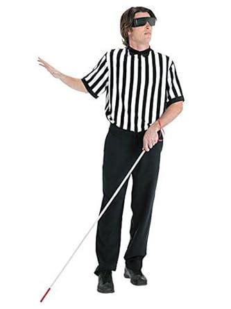 Amazon.com: Mens Blind Referee Costume with Shirt Cane for the Blind ...