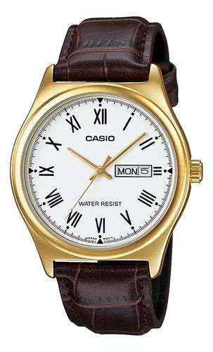 Reloj Casio Cuero Análogo Mtp v006gl 7budf Hombre Color De La Correa