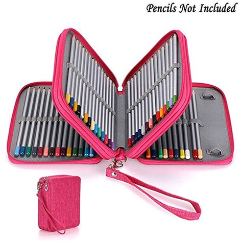 78 Slots Colored Pencil Case Large Capacity Soft and PU Leather Pencil ...