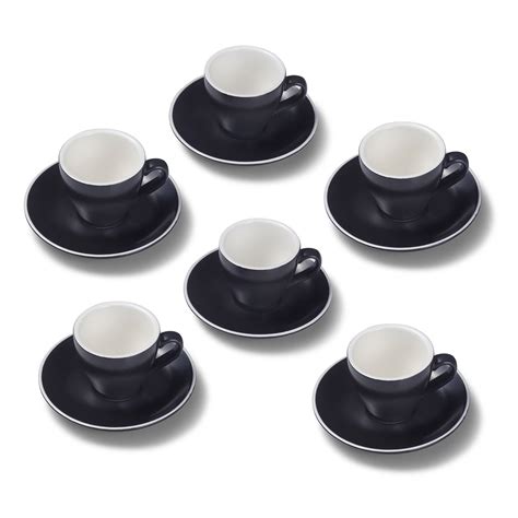 Terra Home 6er Espressotassen Set Schwarz Matt