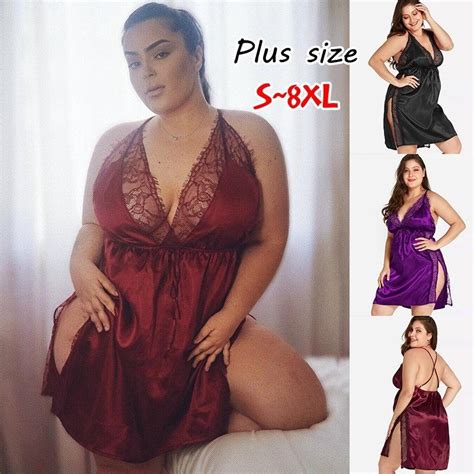 Cheap Sexy Lingerie Large Size Night Dress Sleepwear Women Sling