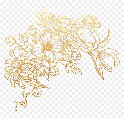 Transparent Gold Flower Png - Gold Flower Vector Png, Png Download - vhv