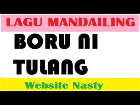 Lagu Mandailing TAPSEL BORU NI TULANG YouTube