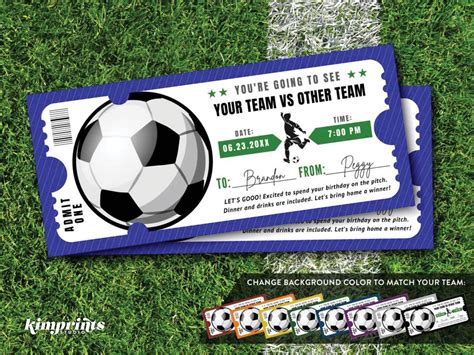 Soccer Game Ticket Template, Soccer Gift Certificate, Editable NPSL ...