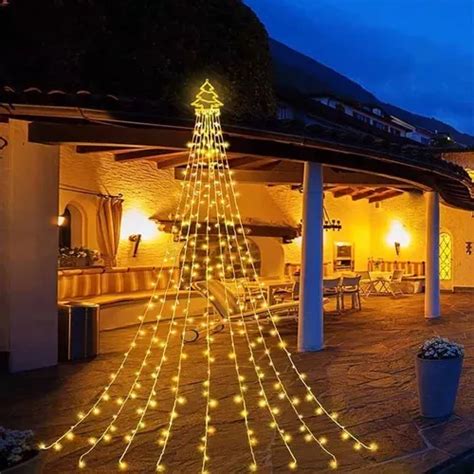 Luces Navidad Guirnalda Cascada Pino De Rbol Hada M Cuotas Sin Inter S