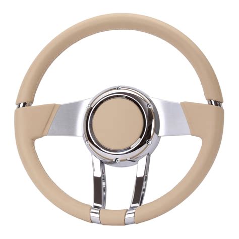 Waterfall Steering Wheel In Light Tan Leather Fr Lt