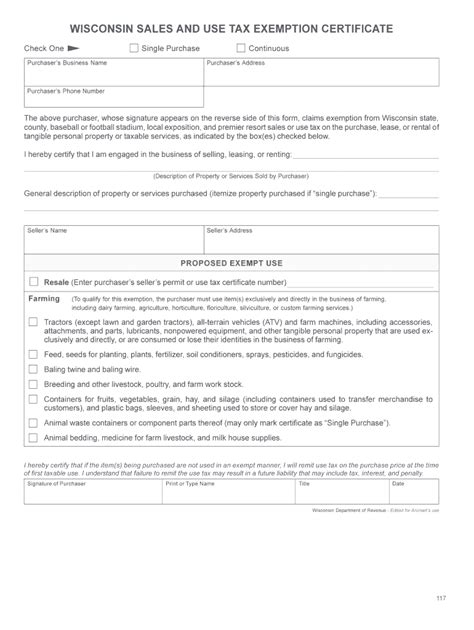 Wisconsin Sales And Use Tax Exemption Certificate Fill Out And Sign Online Dochub