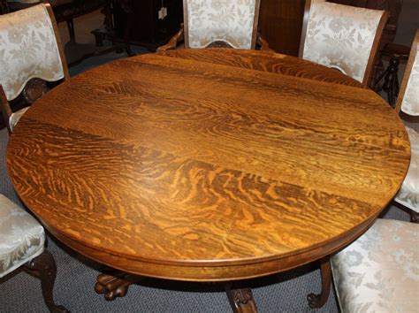 Bargain John S Antiques Antique Round Quarter Sawn Oak Dining Table