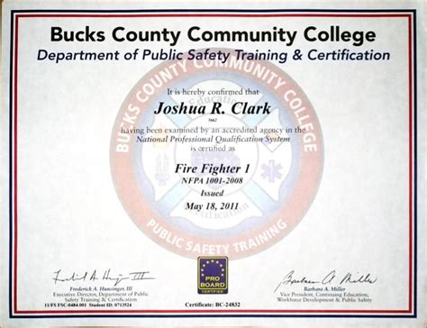 Firefighter 1 Certificate