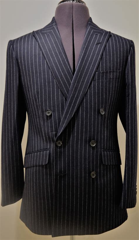 Double Breasted Chalk Stripe Suit Blog Colmore Tailors