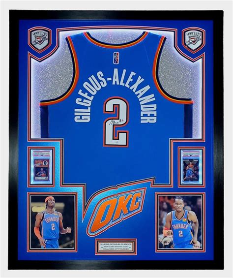 Shai Gilgeous Alexander Signed Thunder Custom Framed LED Backlit Nike