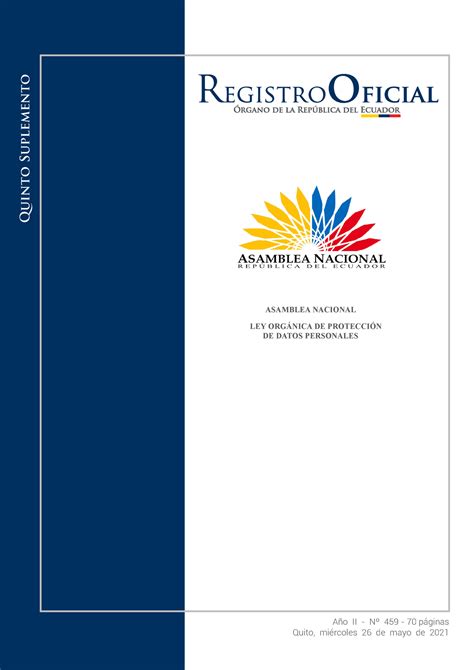 Ley Org Nica De Protecci N De Datos Personales Quito Mi Rcoles De