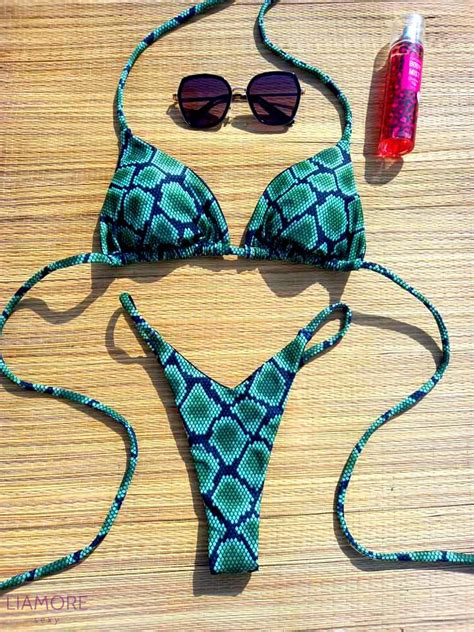 Szexi kígyóbőr mintás tangás bikini Liamore Sexy bikini