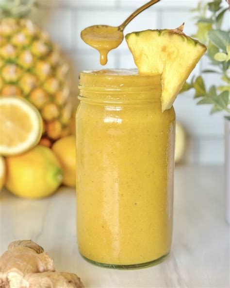 Anti Inflammatory Pineapple Ginger Smoothie Claire Bear Bites